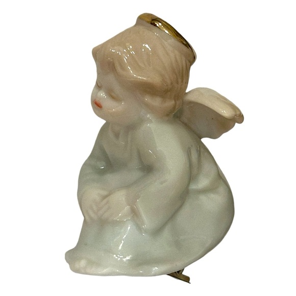 Vtg 1990 Russ Berrie Marbella ‘Angel dressed in Blue” Clip-on Christmas Ornament - Picture 3 of 8